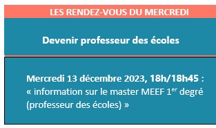 Rendez- du 13 décembre sur la formation de professeur des écoles