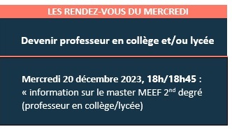 Réunion en vioconférence d'information sur la formation de professeur en collège et lycée